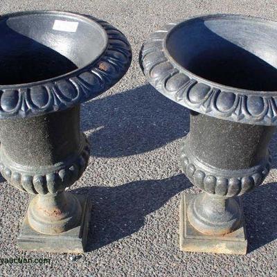 Large Selection of Antique Style Cast Iron Planters Different Sizes and Styles â€“ auction estimate $200-$400 