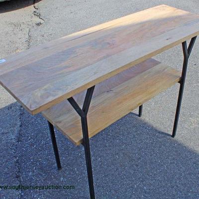 Rustic Style Metal Leg 2 Tier Console Table â€“ auction estimate $100-$200