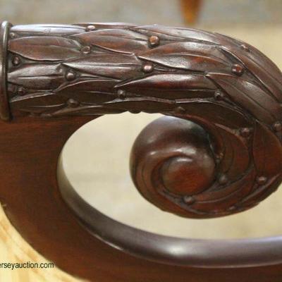  ANTIQUE Federal Mahogany Winged Paw Feet Carved Settee â€“ auction estimate $400-$800 