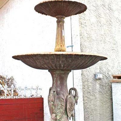Selection of Outdoor Yard Items including Cast Iron Benches, Cast Iron Fountain, Planters and much more â€“ auction estimate $200-$1000 