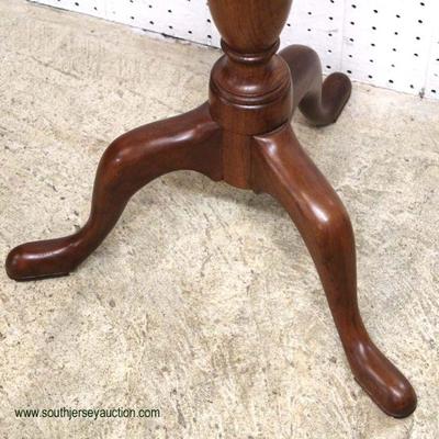  SOLID Mahogany Candle Stand with Brass Gallery by “Henkel Harris Furniture” – auction estimate $200-$400 