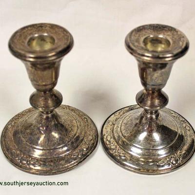  PAIR of Sterling Candle Holders â€“ auction estimate $40-$80 