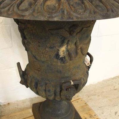  â€” FANTASTIC â€”

PAIR of ANTIQUE Cast Iron Victorian Planters in Original Found Condition (aprox 3 Feet High and 2 Feet Diameter â€“...