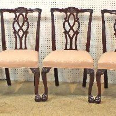  Set of 8 SOLID Mahogany Chippendale Dining Room Chairs in Very Good Condition by “Kindel Furniture” -auction estimate $1500-$2500 