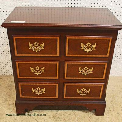  SOLID Mahogany Banded Front Lift Top Silver Chest by “Baker Furniture” – auction estimate $300-$600 
