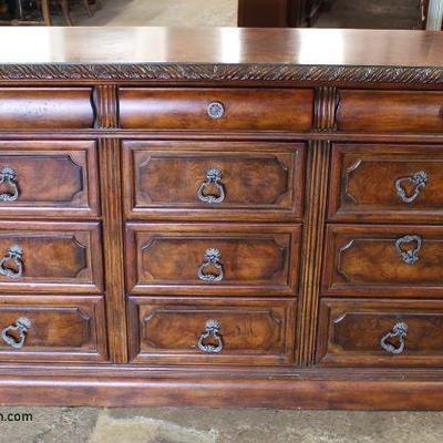 Contemporary Burl Walnut Carved Column High Chest and Low Chest â€“ auction estimate $200-$400