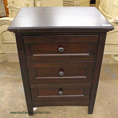  NEW 3 Drawer Mahogany Night Stand â€“ auction estimate $50-$100

  