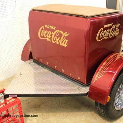 COOL Custom Made Coca Cola Trailer with VINTAGE Grager SS Chrome Rims, Aluminum Diamond Plate, Made Very Well, Nice for Car Shows, Bike...