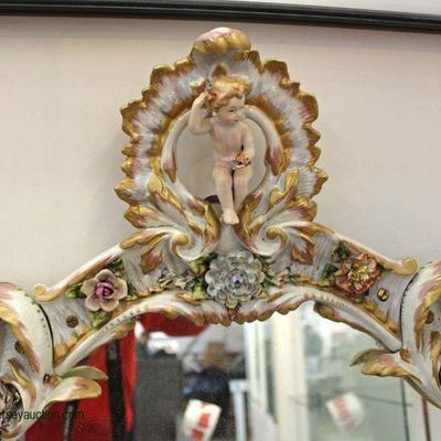  ANTIQUE Fancy Porcelain Cherub Mirror

attributed to Meissen – auction estimate $300-$600 