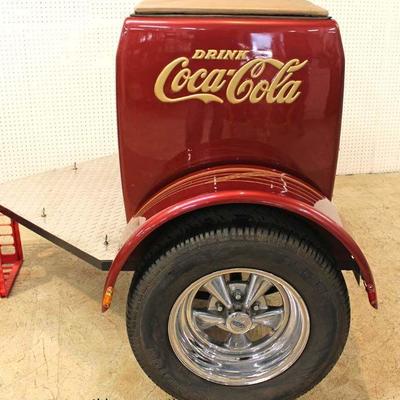 COOL Custom Made Coca Cola Trailer with VINTAGE Grager SS Chrome Rims, Aluminum Diamond Plate, Made Very Well, Nice for Car Shows, Bike...