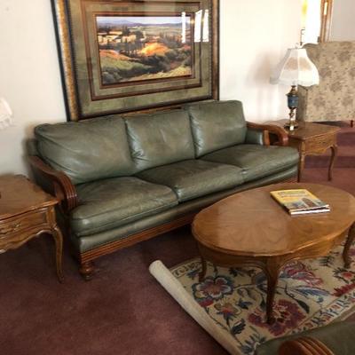 Incredible Thomasville leather couches and two matching chairs
