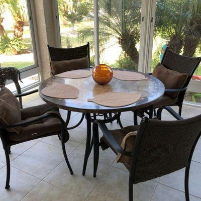Faux-Stone Top Table with 4 Chairs - $695