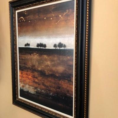 Black & Gold Framed African Landscape Painting - $75