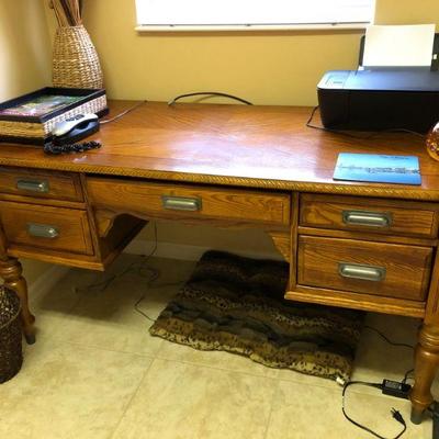 5-Drawer Wood Executive Desk - $295