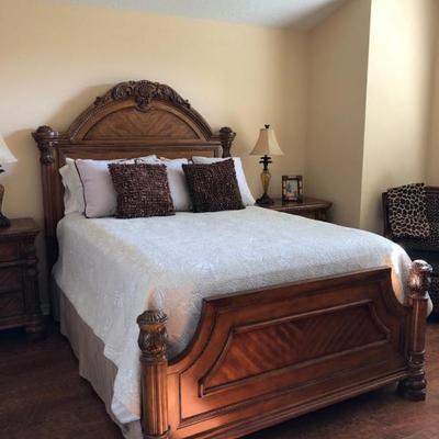 Matching Queen Wood Bedroom Set - Sold as set
