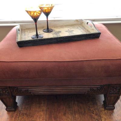 Upholstered Ottoman - $75