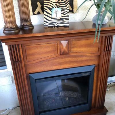 Electric Fireplace w/Wood Mantel - $100