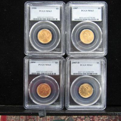 U.S $ 5 graded  Gold Coins
