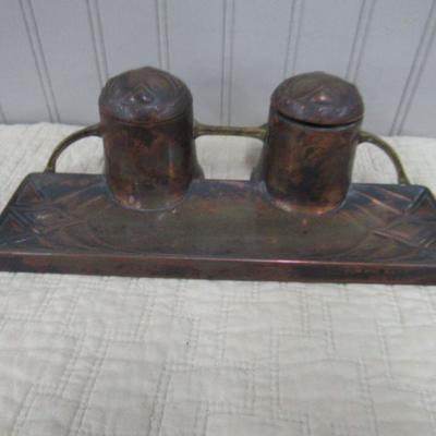 Arts & Crafts Double Inkwell