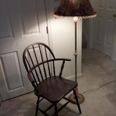 Vintage Floor Lamp and Classic Arm Chair