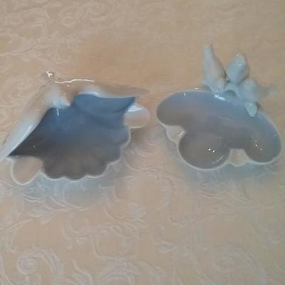 Pair of Gerold Porcelain Dove Soap Dishes