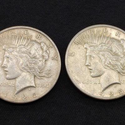 #478: 1925-P and 1925-P Silver Peace Dollars
1925 Philadelphia Mints, J33