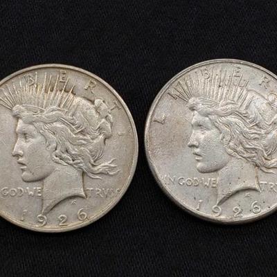 #479: 1926-S and 1926-D Silver Peace Dollars
1926 San Francisco and 1926 Denver Mints, J33