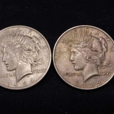 #472: 1924 Silver Peace Dollars
Philadelphia Mint, each weigh 27g, J33