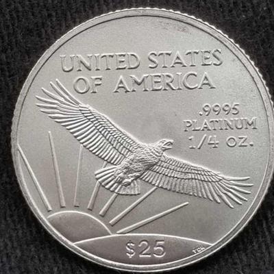 #409: 2004 $25 US American Eagle Coin Platinum .9995, 1/4oz
2004 $25 US American Eagle Liberty Coin Platinum .9995, 1/4oz, J44