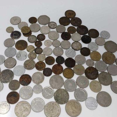 #526: Assorted Foreign Coins
Includes Pesos, Centavos, Hong-Kong, Italy, Francs, Argentina, and More