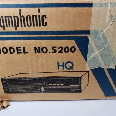 #803: Symphonic VCR Model No. 5200 with Original Box and Packaging
Symphonic VCR Model No. 5200 with Original Box and Packaging 
