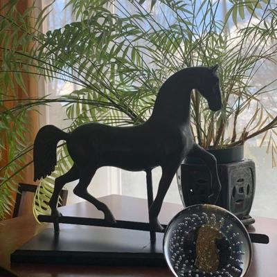 Horse Weathervane, Art Glass Paperweight