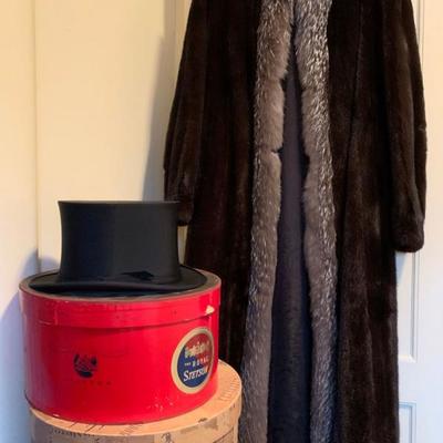 Mink Full Length Fur Coat, Brooks Brothers Top Hat