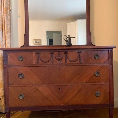 Mahogany Chest of Drawers with Mirror