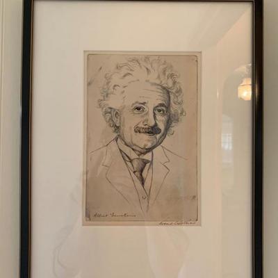 Albert Einstein signed etching by Lionel Reiss 