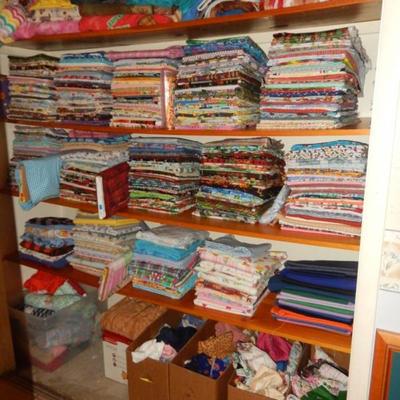 Fabric - This is all the fabric we have left. There is quilting fabric, fleece, flannel, and apparel fabric available.