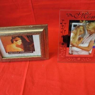 2 Photo Frames ( Mom and Silver Tented Frame )