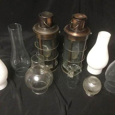 Copper Oil Lamps with Glass Votives