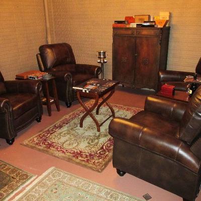 4 beautiful leather recliners