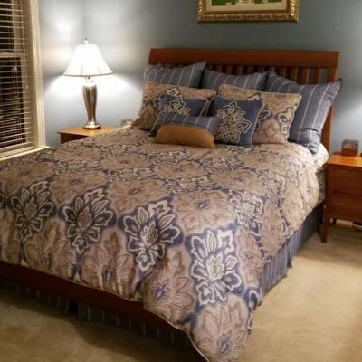 Ethan Allen Queen Bed Suite, includes FREE new mattress and boxspring, dresser, head,footboards, rails, night stands