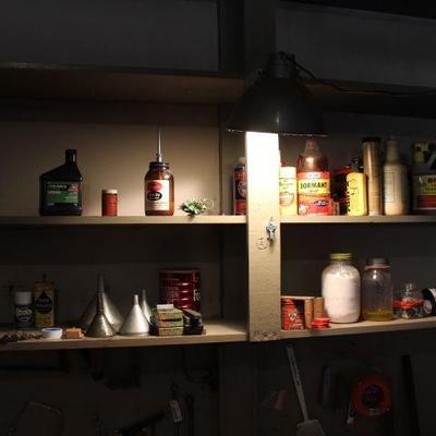 All on 2 Shelves - Oil, Chemicals and Funnels