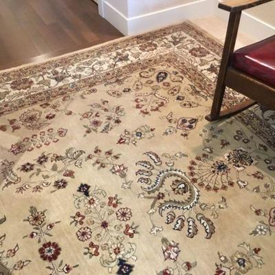 Kenneth Mink 8ft 09in x 11ft 09in area rug. Color Light Gold and Ivory