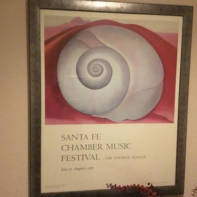 1938 WHITE SHELL WITH RED (Georgia O'Keeffe Offset Lithograph Advertising Santa Fe Chamber Music Festival - 4th Season)