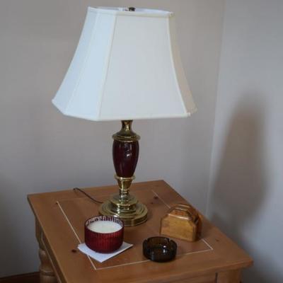 Side Table, Lamp, Decor