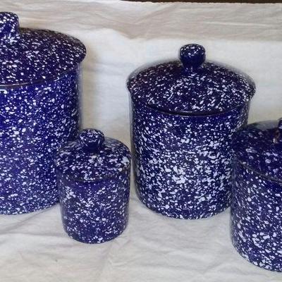 Ceramic canisters, used, some small chips