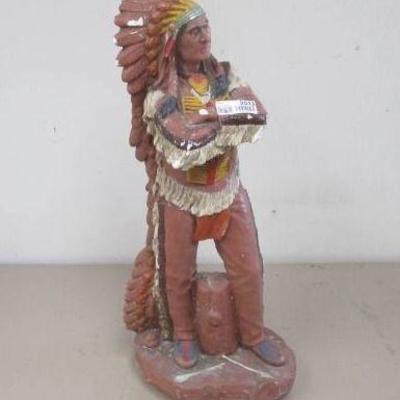 Indian Chief Statue - Chalkware