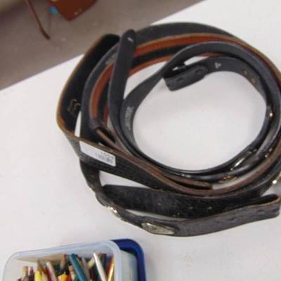 2 Leather Belts & Pistol Case