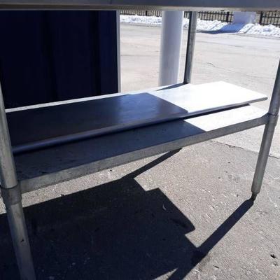 Stainless Steel Table with Lower Shelf and Stainle ....