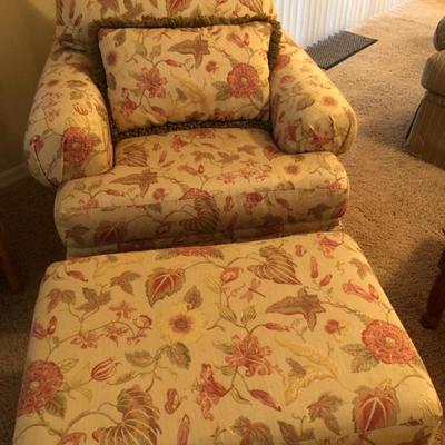 Comfy Patterned Chair & Ottoman 