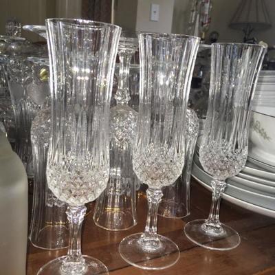 crystal stemware flute glasses